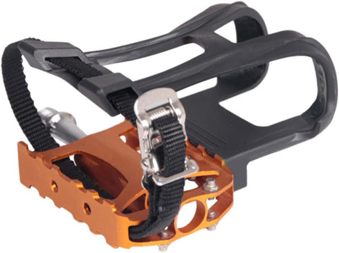 Toddmomy Bike Pedals with Toe Clips and Straps, Bike Pedal Accessory for Adults