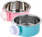 Stainless Steel Removable Pet Food Bowl, Anti-overturn Water Feeder Container, 2 Set for Small Dog/Cat/Rabbit, Easy to