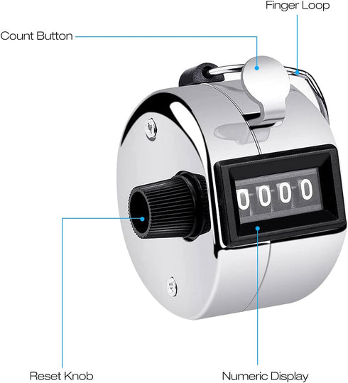 SLTG2020 2PCS Set 4 Counter Portable Digit Handheld Number Click Golf Tally Recorder