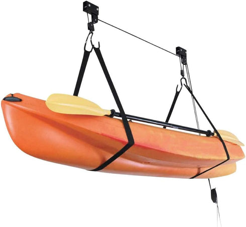 Kayak Ceiling Storage Bike Mount Hoist Lift System for Canoe Paddleboard Bike Ladder 100 lbs Capacity with Straps