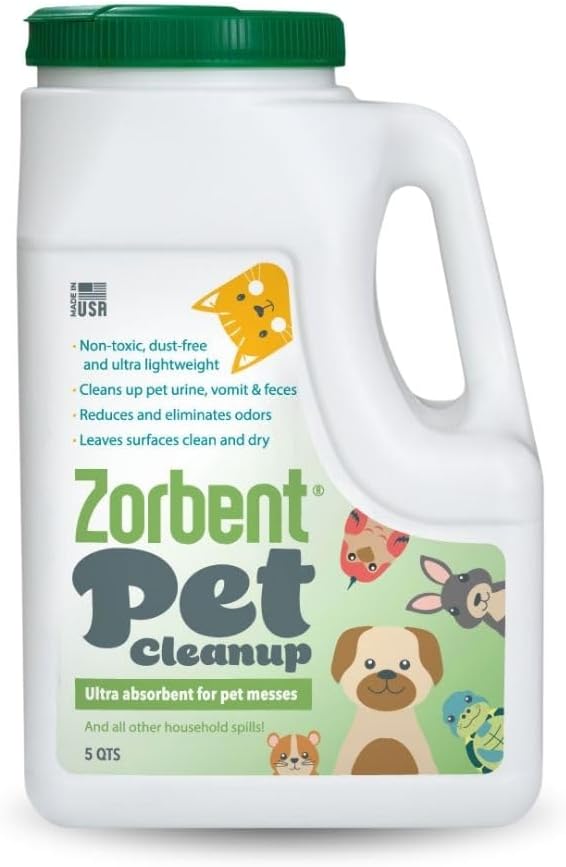 Zorbent Pet Accident Cleanup Odor Remover for Dog & Cat Messes. Absorbs