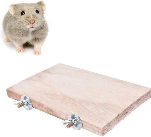 CoscosX Chinchilla Parrot Cage Perch,Wooden Platform Stand,Cage Perches,Tree Springboard,Corner Shelf Laddered,Hanging