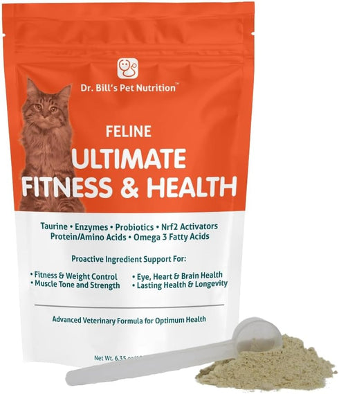 Dr. Bill’s Feline Ultimate Fitness & Health - Cat Multivitamin Powder for Weight Control, Joint, Brain, Heart & Immune