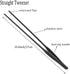 2PCS Stainless Steel Aquarium Tweezers Set, Long Handle Curved and Straight Tongs for Aquatic Plants, Reptiles -