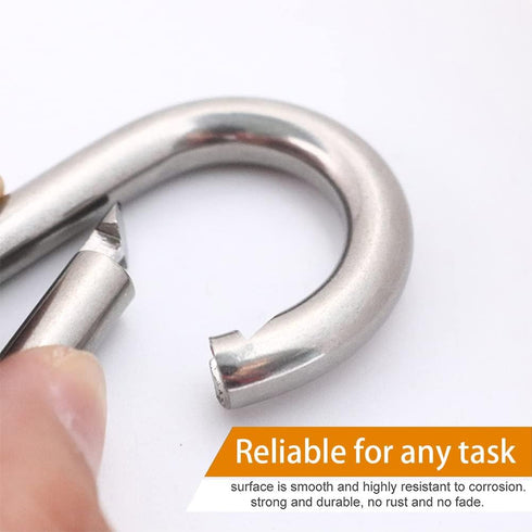 ReNext 4 Pack 2 Inch Stainless Steel 304 Spring Snap Link Hook Carabiner, Set of 4, Not for Climbing