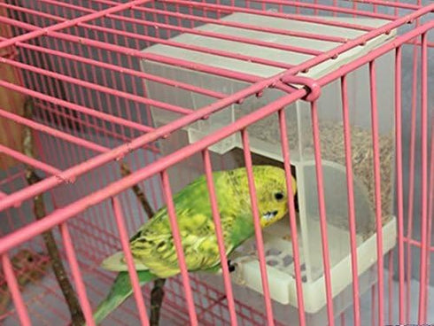 Hypeety Automatic Bird Feeder, No Mess Pet Feeder Seed Food Container for Budgerigar Canary Cockatiel Finch