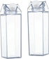 CurcKua Clear Milk Carton Water Bottle 500ML Reusable Transparent Juice Bottle for Outdoor