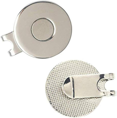 Golf Ball Marker Hat Clip, 0.96 Inch Stainless Iron Golf Gift for Men Women, 2 Hat Clips with 4 Golf Markers