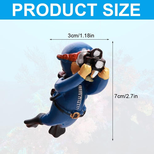 5PCS Floating Fish Tank Decorations - Cute Little Diver Aquarium Ornaments for All Kinds of Fish Tanks (Size: