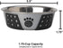 PetRageous 13097 Fiji Stainless Steel Non-Slip Dog Bowl 1.75-Cup Capacity, 5.5-inch Diameter, Light Grey and Black