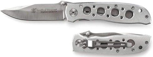 Smith & Wesson Extreme Ops CK105H Folding Knife, 7.3in S.S., 3.2in Drop Point Blade, Aluminum Handle