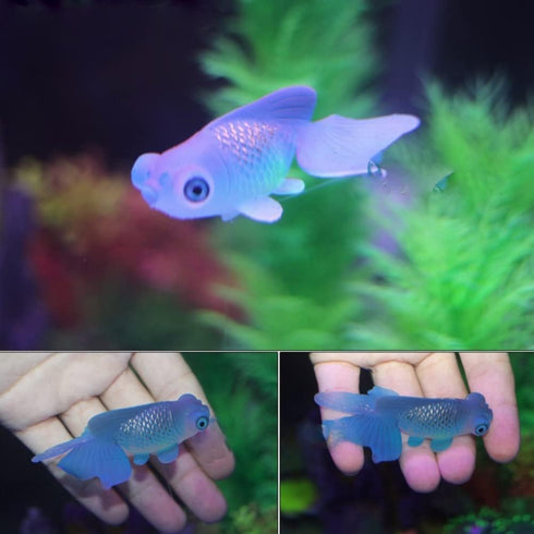 Pssopp Aquarium Fake Fish Decoration, Artificial Blue Goldfish Betta Fish, Small Lifelike Fake Fish Tank Ornaments