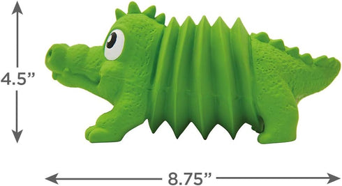 Outward Hound Accordionz Squeaking Toy, Latex Rubber Grunting Dog Toy - Alligator