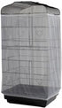 Adjustable Birdcage Seed Catcher, Soft Nylon Mesh Cover for Parrot Macaw Round Square Cage (118 x 32 Inch, White)