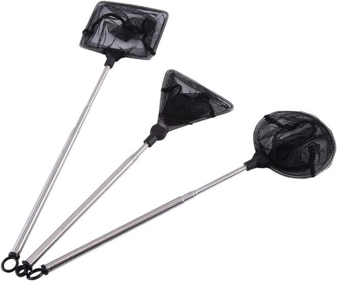 Fishing Landing Net, Mini Adjustable Telescopic Fish Skimming Net for Aquarium Fishbowl