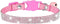 Pimaodog Rhinestones Dog Collar, Cute Sparkling Soft Suede Leather with Bell, Pink