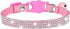 Pimaodog Rhinestones Dog Collar, Cute Sparkling Soft Suede Leather with Bell, Pink