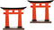 Toddmomy Japanese Torii Gate Statue, 2Pcs Miniature Aquarium Torii Ornament for Zen Garden Decoration
