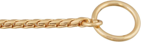 Alvalley Metal Chain Dog Show Collar, Adjustable Brass Snake Chain for Toy to Extra Large Dogs (Gold, 26", 3.8mm Thick)