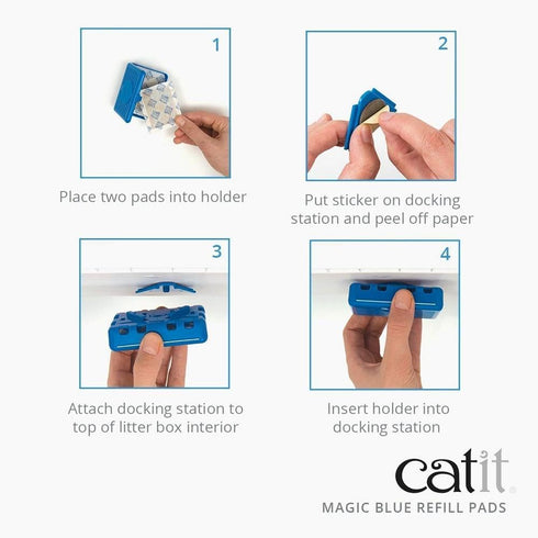 Catit Magic Blue Cat Litter Box Air Purifier with Refill Pads