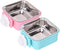 Dog Crate Bowl for Cage, 2PCS Detachable Stainless Steel Pet Food Bowls, Hanging Anti-overturning Water Feeder Container