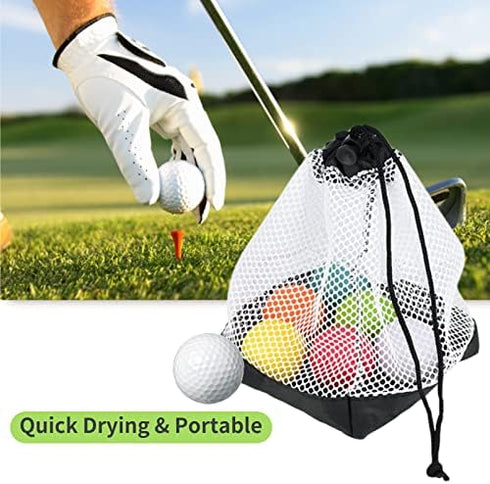 Nylon Mesh Drawstring Ball Bag Pouch for 36 Balls Storage Holder Accessory