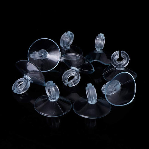 10Pcs Aquarium Suction Cups - Transparent Plastic Suckers with Clips for Tank Pipe Holder