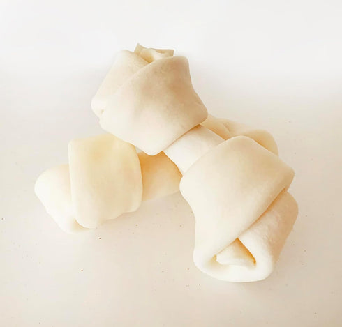 Dog Natural Rawhide Bones, Long Lasting Chews, Knotted Bones 4”-5” (50873)