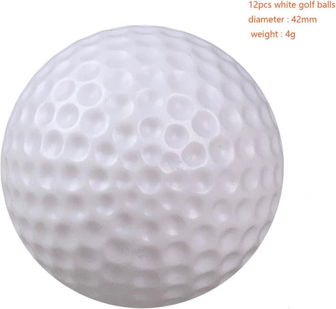 Xwejek 12Pcs,42mm White Hollow Practice Golf Balls Plastic Plastic Golf Training Balls Airflow Limited Flight Golf