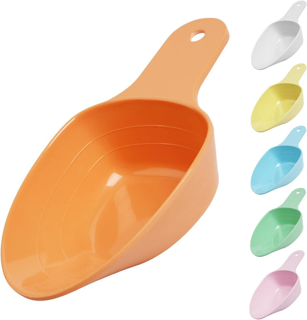 Dog Food Scoop, Melamine Pet Food Measuring Cup - 1 Cup, 1/2 Cup, 1/4 Cup, Dishwasher Safe - Orange