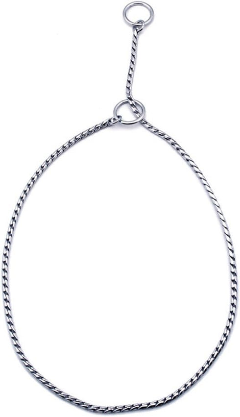 SGODA Silver Dog Chain Collar - Choke Pet Training Snake Collar with Heavy Links, 20 in, 3.5 mm