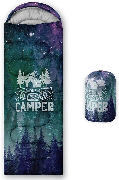 Sleeping Bag for Adults Kids, Green Mountain Camp Van, Lightweight Warm Portable Outdoor Waterproof
