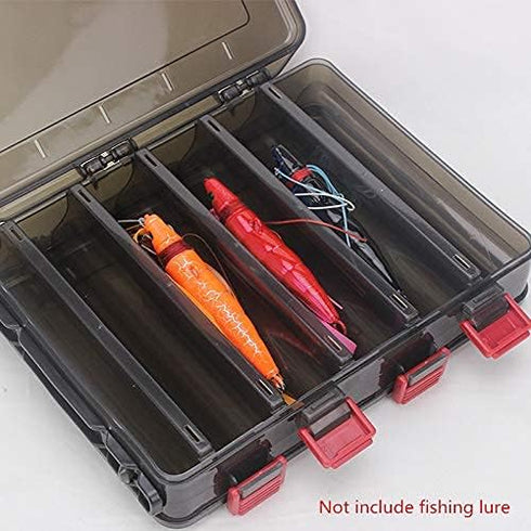 OriGlam Fishing Lure Tackle Box, Double Sided 10 Compartments Waterproof Organizer Case for Fishing
