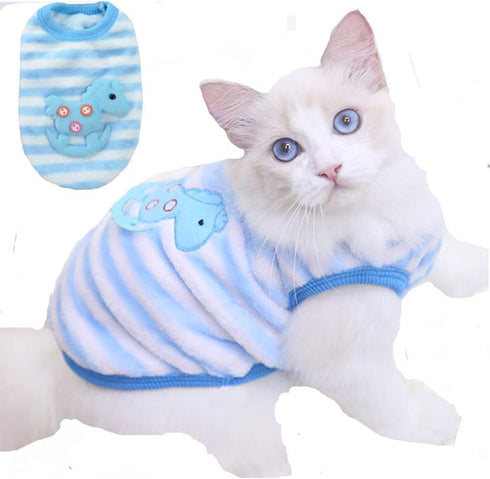 ANIAC Cute Rabbit Pet Costume, Soft Bunny Vest T-Shirt for Kitten, Ferret, Chihuahua, Puppy (XS, Blue Wooden Horse)