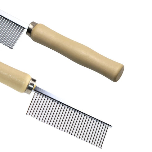 Wooden Handle Grooming Comb for Dogs and Cats