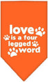 Mirage Pet Products Love is a 4 Leg Word Bandana for Pets, Small, Lime Green, Screen Print