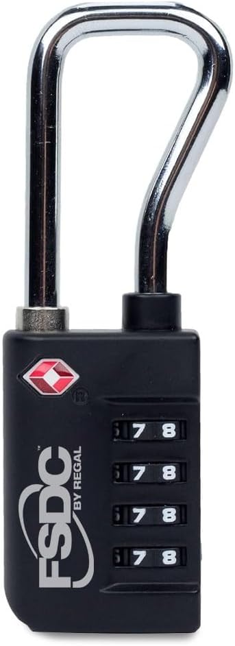 Firearm Safety Devices - FSDC-TSA687RCB 4 Dial Combination Lock for Luggage, Cases, TSA Accepted, Single-Pack