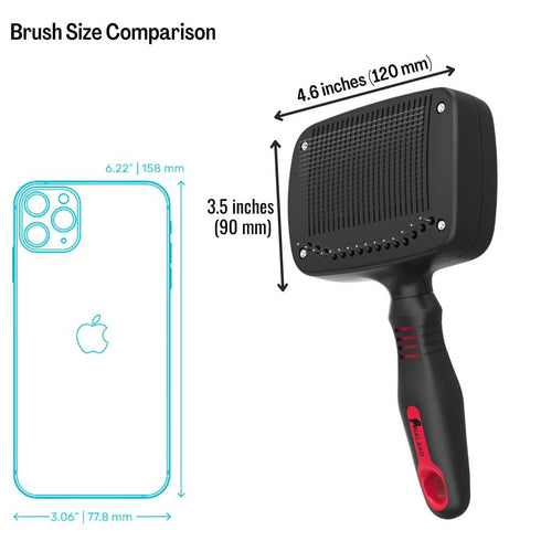 Combo Dog Brush - Slicker & Undercoat Rake - Self Cleaning Grooming Tool for Medium & Long Haired Pets