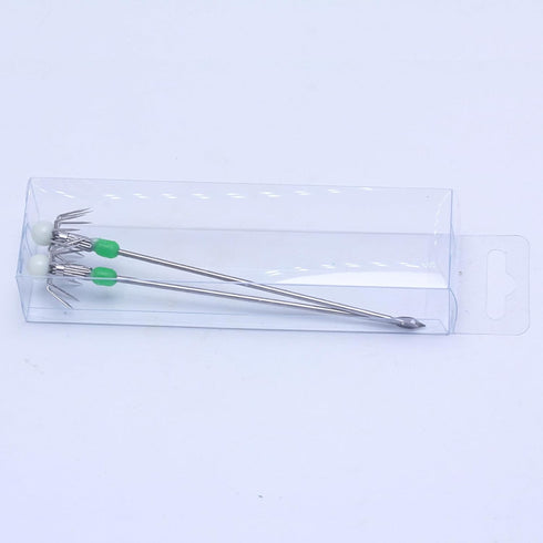 Whoasyst 2Pcs Luminously Squid Live Shrimp Hook Stainless Steel Umbrellas Fishing Cuttlefish Sleeve Squid Jigs Baits