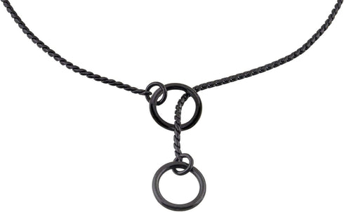 Alvalley Metal Chain Dog Show Collar, Adjustable Pet Slip Collar for Toy, Small, Medium, Large Dogs (Black, 16", 1.8mm