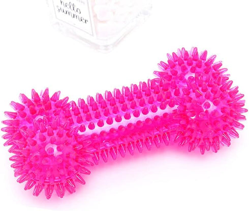 Dog Squeaky Bone Chew Toy for Aggressive Chewers, Durable Rubber Bone Toy for Teeth Cleaning and Training
