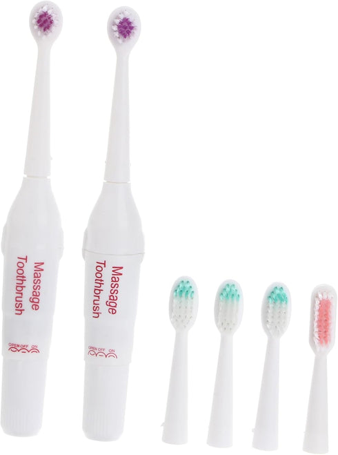Beavorty Toothbrush Electric 2pcs Pet Brush Gentle Gums Care Travel Size Random