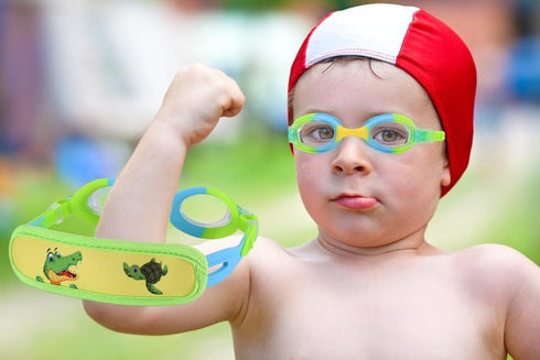 Kids Swim Goggles Age 2-6 - Toddler Goggles No Hair Pull, Child Goggles with Padded Headband