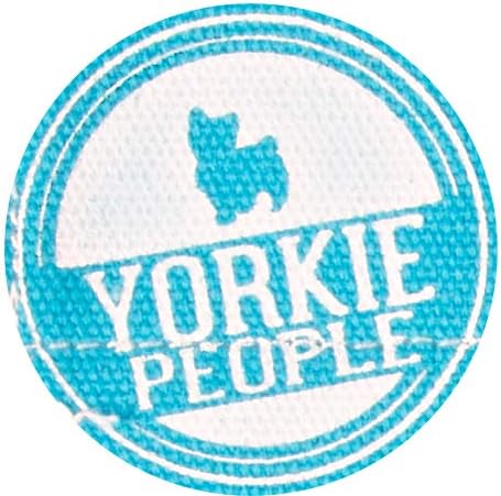 Pavilion Best Yorkie Ever Sky Blue Canvas Small Dog Bandana Collar, 7" x 5"