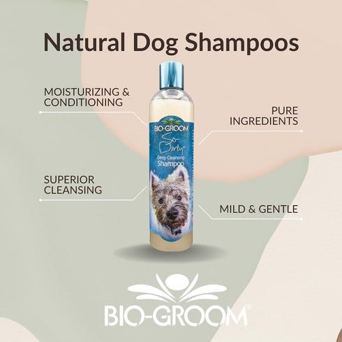 Bio-groom So-Dirty Dog Shampoo – Quick Rinse Pet Shampoo, Dog Bathing Supplies, Puppy Wash, Dog Grooming Supplies, Cruelty-Free, Made in USA, Shampoo for Smelly Dogs – 12 fl oz 1-Pack