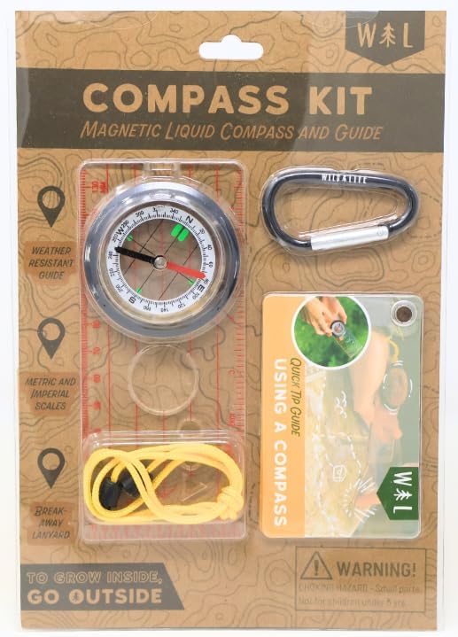 Magnetic Liquid Compass Kit Professional Hiking Compass with Rotating Bezel, Quick-Tip Guide