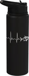 We Love Tuna Fishing - Apparel & Gifts Tuna Fish Heartbeat Yellowfin Bluefin Tuna Fishing Stainless Steel Insulated Water Bottle