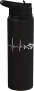 We Love Tuna Fishing - Apparel & Gifts Tuna Fish Heartbeat Yellowfin Bluefin Tuna Fishing Stainless Steel Insulated Water Bottle