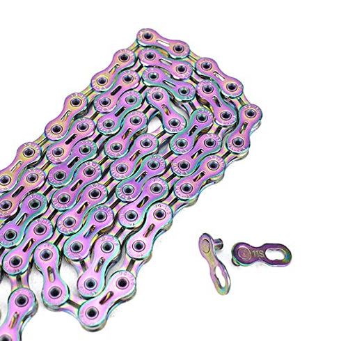 VG SPORTS Bike Chains | 6/7/8/9/10/11 Speed | Lightweight Half Hollow/Full Hollow Chains, 116 Links