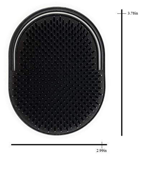 G.B.S Pocket Palm Brush - Portable Comb Massager for Pet Hairs, Black, Pack of 2